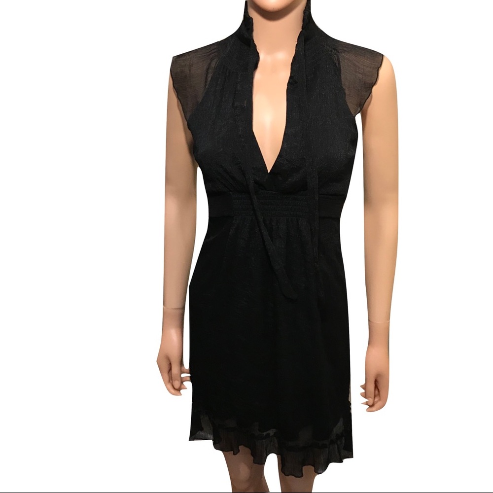 Black Cap Sleeved Semi- Sheer Love Culture Dress - Picture 2 of 8